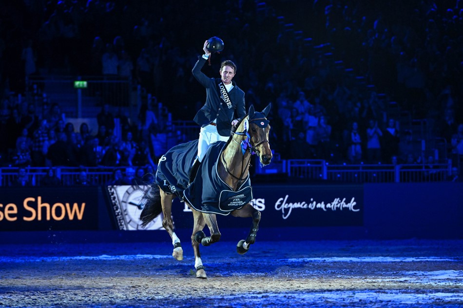 Maher on Top of the World in London London International Horse Show